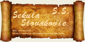 Sekula Slovaković vizit kartica